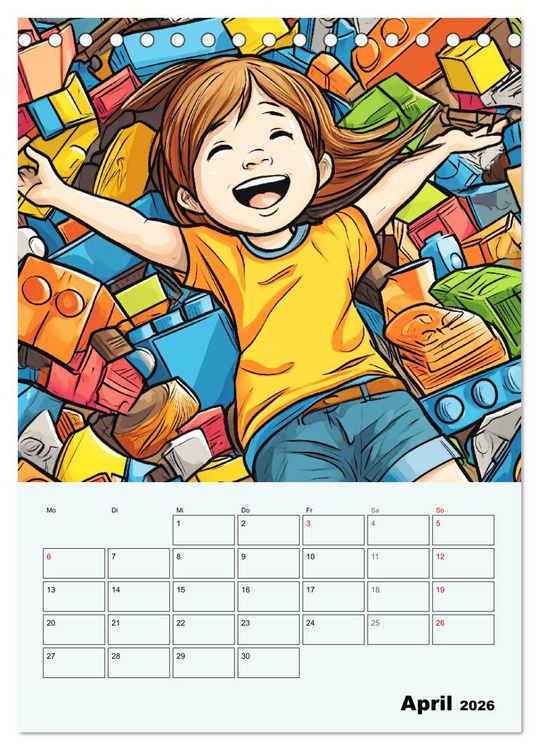 Produktbild: Coole Manga Kids. Lustige Abenteuer im Pixelreich (Tischkalender 2026 DIN A5 hoch), CALVENDO Monatskalender