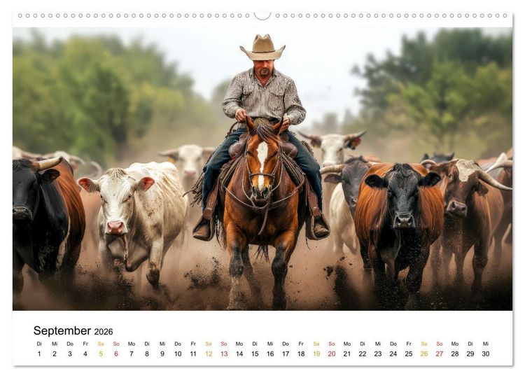 Produktbild: Westernwelt (Wandkalender 2026 DIN A2 quer), CALVENDO Monatskalender