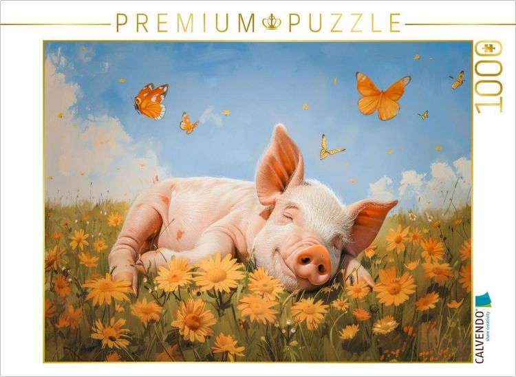 Produktbild: CALVENDO Puzzle Mit einem fr&ouml;hlichen Herzen ist jeder Tag ein Gl&uuml;ckstag | 1000 Teile Lege-Gr&ouml;&szlig;e 64x48cm Foto-Puzzle f&uuml;r gl&uuml;ckliche Stunden