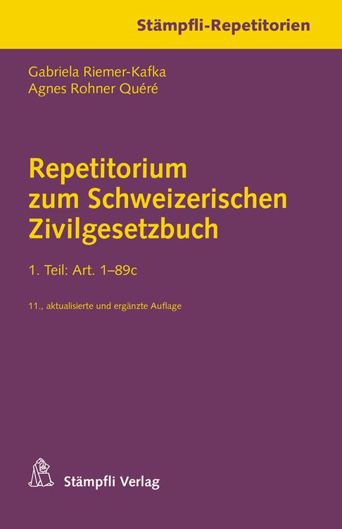 Produktbild: Repetitorium zum Schweizerischen Zivilgesetzbuch