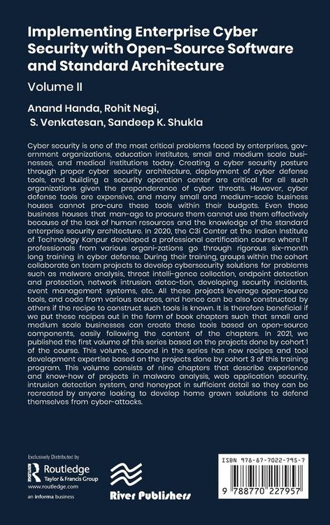 Produktbild: Implementing Enterprise Cyber Security with Open-Source Software and Standard Architecture