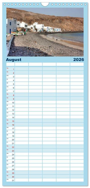 Produktbild: Familienplaner 2026 - Fuerteventura mit 5 Spalten (Wandkalender, 21 x 45 cm) CALVENDO