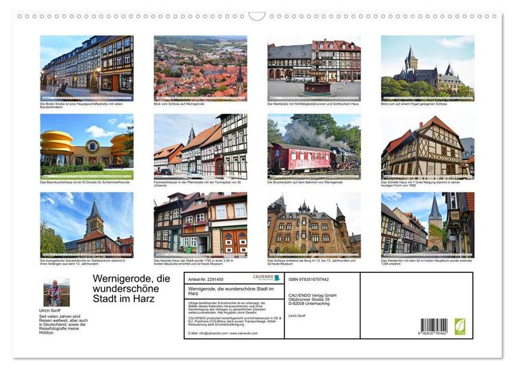Produktbild: Wernigerode, die wundersch&ouml;ne Stadt im Harz (Wandkalender 2027 DIN A2 quer), CALVENDO Monatskalender