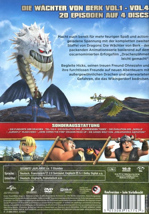 Produktbild: Dragons - Die W&auml;chter von Berk - Staffel 2/Vol. 1-4 [4 DVDs]