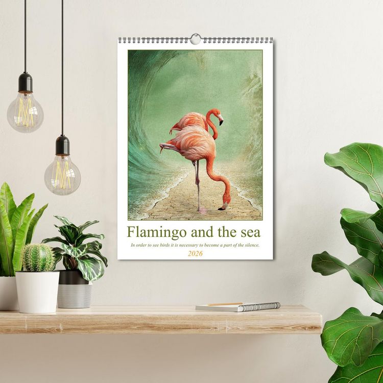 Produktbild: Flamingo and the sea (Wall Calendar 2026 DIN A3 portrait), CALVENDO 12 Month Wall Calendar