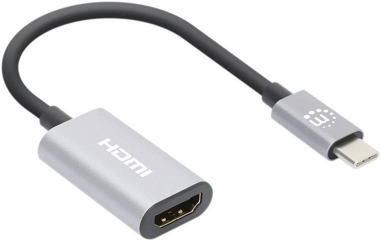 Produktbild: Manhattan USB-Adapter HDMI 2.0 HDMI-A Buchse, USB-C&reg; Stecker 0.11m Spacegrau 153973