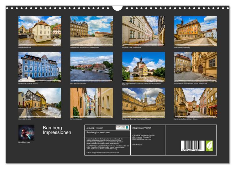 Produktbild: Bamberg Impressionen (Wandkalender 2026 DIN A3 quer), CALVENDO Monatskalender