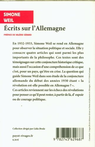 Produktbild: Ecrits sur l'Allemagne 1932-1933