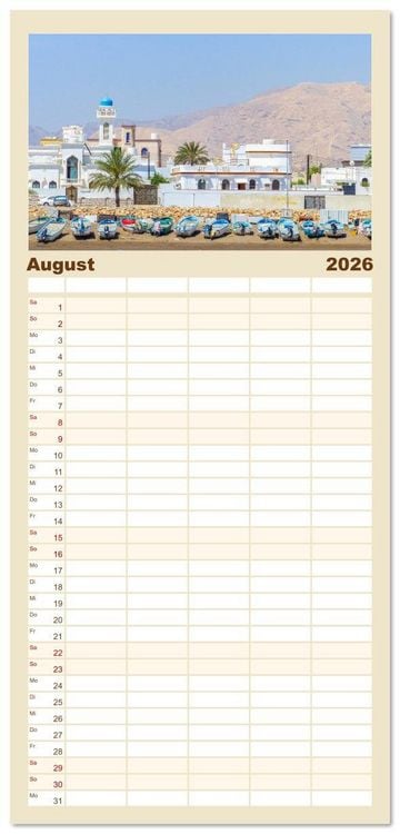 Produktbild: Familienplaner 2026 - Oman - Historische Perle des Orients mit 5 Spalten (Wandkalender, 21 x 45 cm) CALVENDO