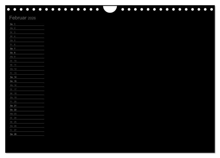 Produktbild: Bastel-Geburtstagskalender schwarz / Geburtstagskalender (Wandkalender 2026 DIN A4 quer), CALVENDO Monatskalender