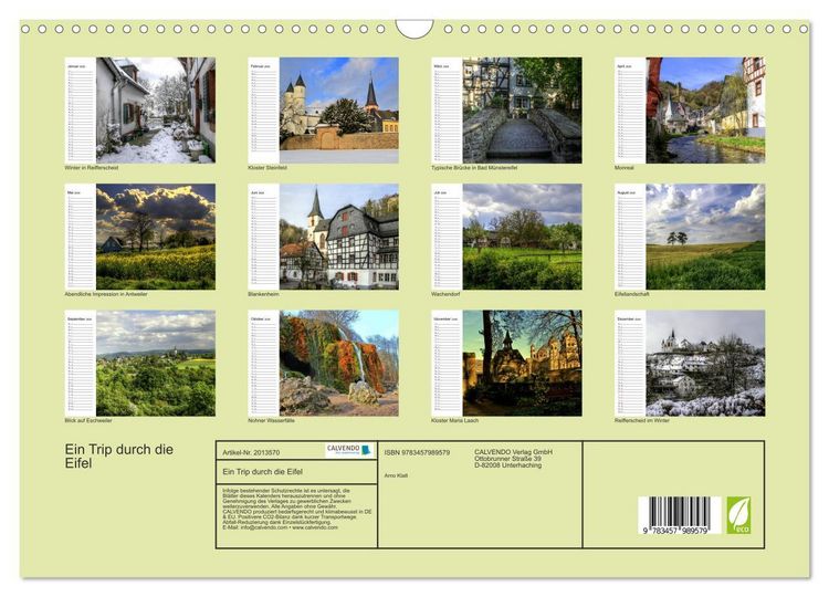 Produktbild: Ein Trip durch die Eifel (Wandkalender 2026 DIN A3 quer), CALVENDO Monatskalender