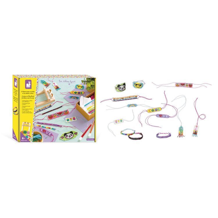 Produktbild: Bastel-Schmuckset f&uuml;r Kinder mit Perlen und Webrahmen (13 Schmuckst&uuml;cke)