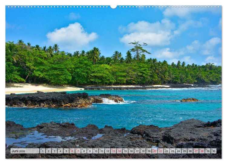 Produktbild: S&atilde;o Tom&eacute; - Inselparadies am &Auml;quator (Wandkalender 2026 DIN A2 quer), CALVENDO Monatskalender