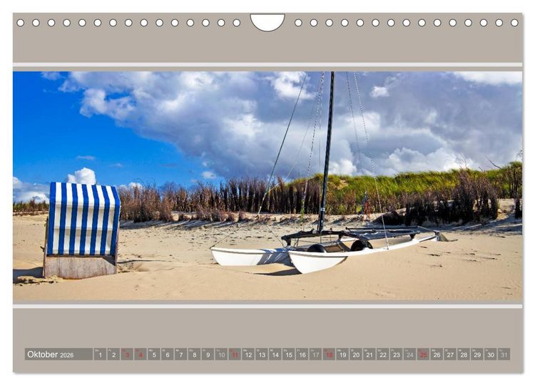 Produktbild: Strandblicke Borkum und Norderney (Wandkalender 2026 DIN A4 quer), CALVENDO Monatskalender