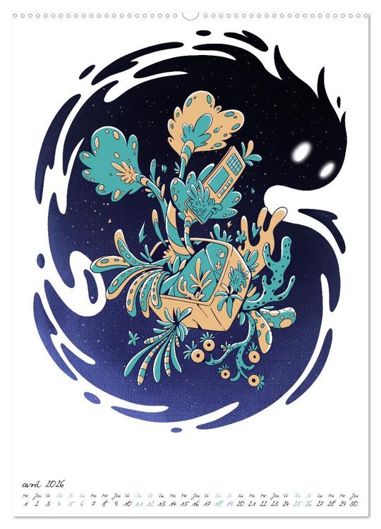 Produktbild: Plantes spatiales extraterrestres (Calendrier mural 2026 DIN A2 horizontal) calendrier de bureau