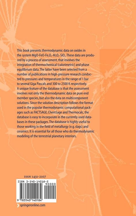 Produktbild: Thermodynamic Data, Models, and Phase Diagrams in Multicomponent Oxide Systems