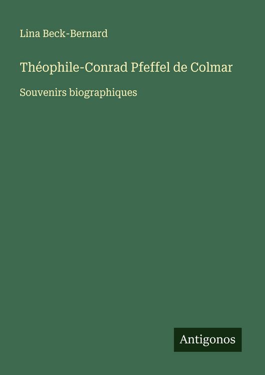 Produktbild: Th&eacute;ophile-Conrad Pfeffel de Colmar