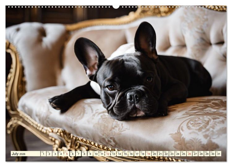 Produktbild: Little kings - French Bulldogs (High Quality Premium Wall Calendar 2026 DIN A2 landscape),CALVENDO 12 Month Wall Calendar