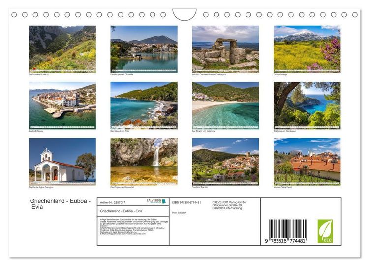 Produktbild: Griechenland - Eub&ouml;a - Evia (Wandkalender 2027 DIN A4 quer), CALVENDO Monatskalender