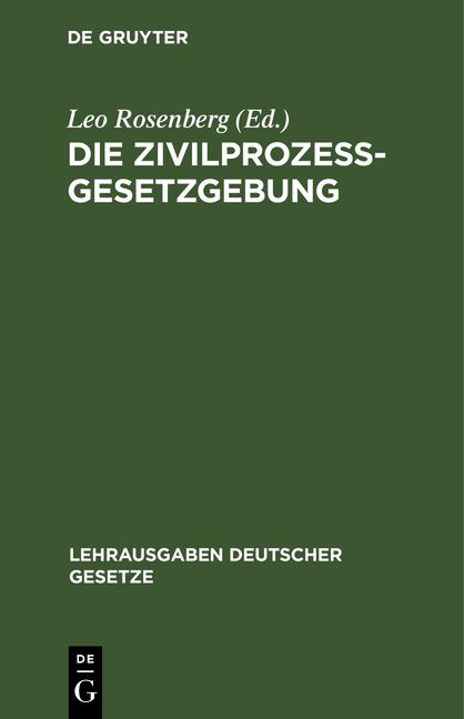 Produktbild: Die Zivilprozessgesetzgebung