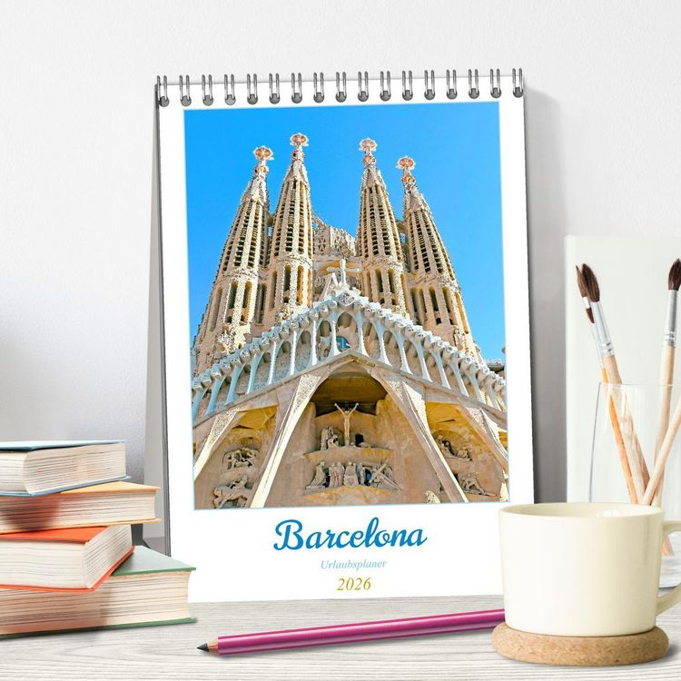 Produktbild: Barcelona - Urlaubsplaner (Tischkalender 2026 DIN A5 hoch), CALVENDO Monatskalender