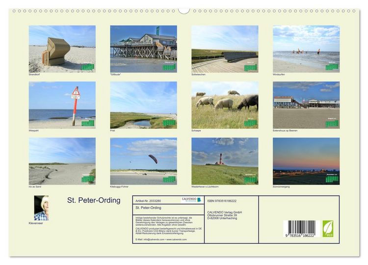 Produktbild: St. Peter-Ording (hochwertiger Premium Wandkalender 2026 DIN A2 quer), Kunstdruck in Hochglanz