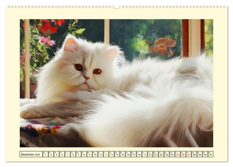 Produktbild: Perserkatzen. Zauberhaft, sanft, anh&auml;nglich und wundersch&ouml;n (hochwertiger Premium Wandkalender 2026 DIN A2 quer), Kunstdruck in Hochglanz