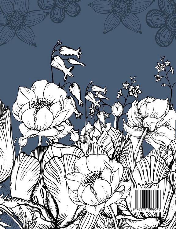 Produktbild: Ein Anti Stress Malbuch f&uuml;r Erwachsenen mit 50 Blumen Motive - Malbuch mit Mandalas zum Entspannen und Stress abbauen