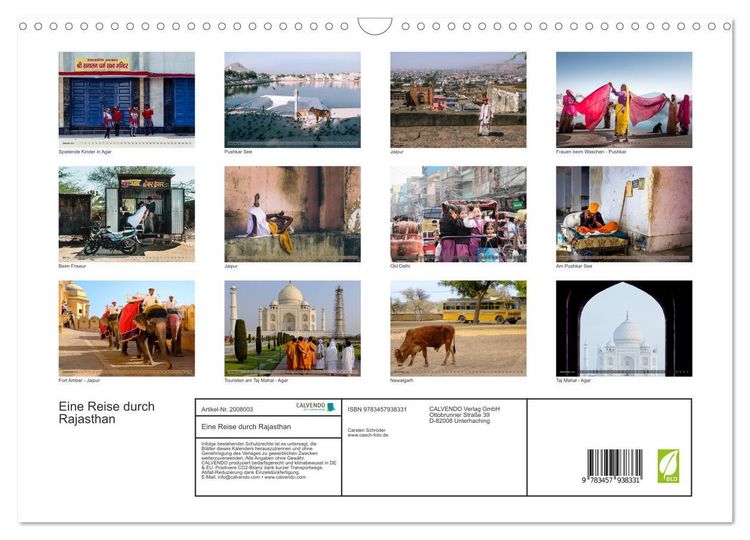 Produktbild: Eine Reise durch Rajasthan (Wandkalender 2026 DIN A3 quer), CALVENDO Monatskalender