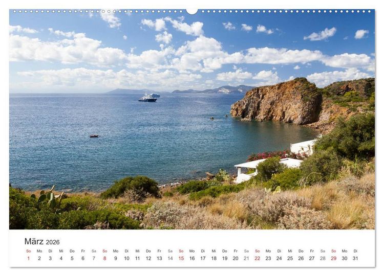 Produktbild: Liparische Inseln - Vulkane im Mittelmeer (Wandkalender 2026 DIN A2 quer), CALVENDO Monatskalender