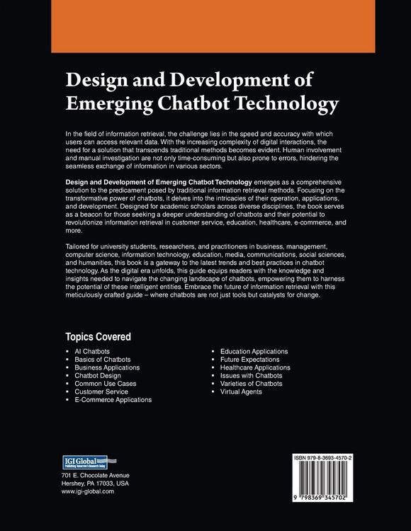 Produktbild: Design and Development of Emerging Chatbot Technology