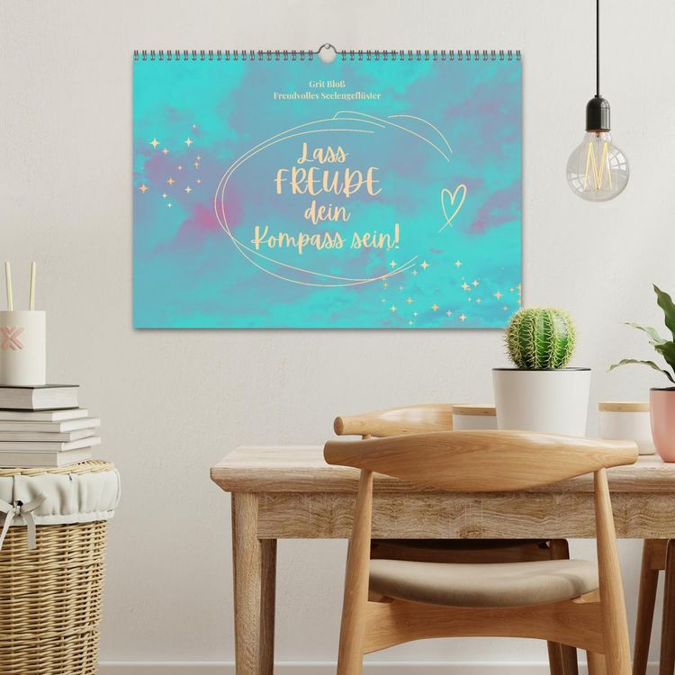 Produktbild: Lass Freude dein Kompass sein (Wandkalender 2026 DIN A3 quer), CALVENDO Monatskalender