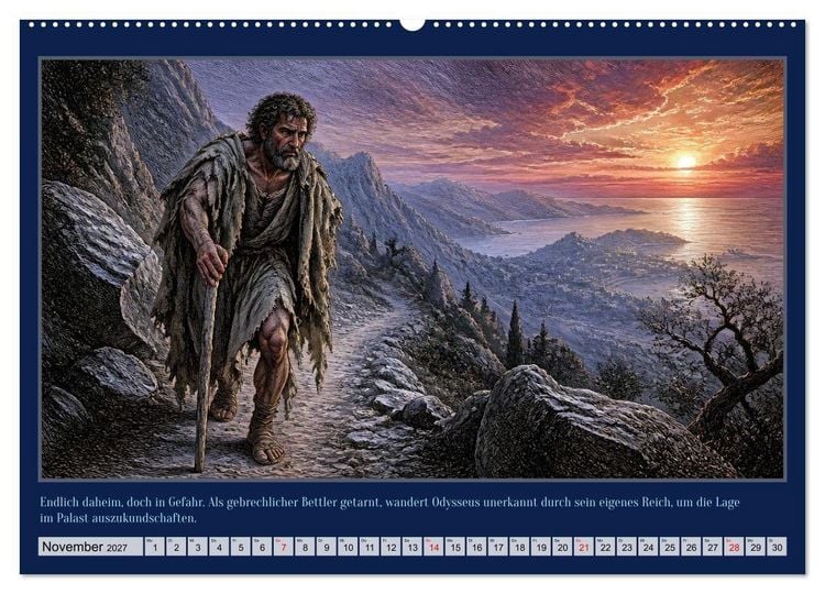 Produktbild: Gegen Sturm und G&ouml;tter: Die Heimkehr des Odysseus (Wandkalender 2027 DIN A2 quer), CALVENDO Monatskalender
