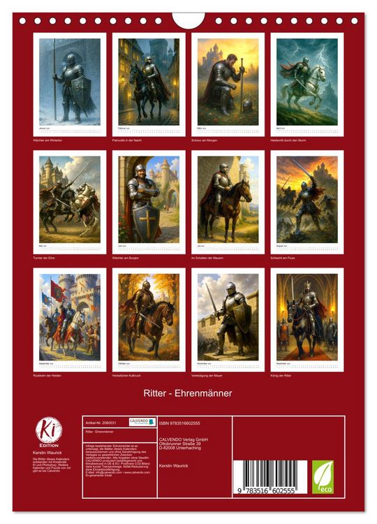 Produktbild: Ritter - Ehrenm&auml;nner (Wandkalender 2026 DIN A4 hoch), CALVENDO Monatskalender