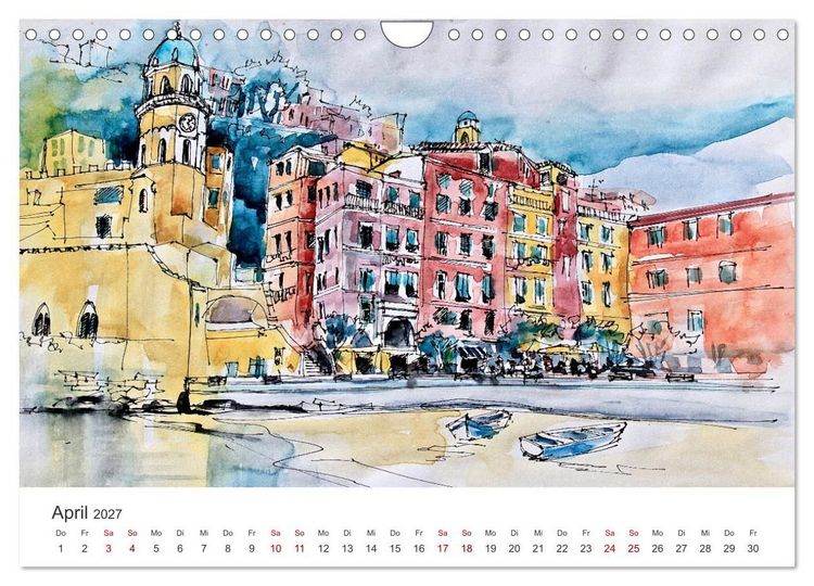 Produktbild: Italienische Reiseskizzen (Wandkalender 2027 DIN A4 quer), CALVENDO Monatskalender