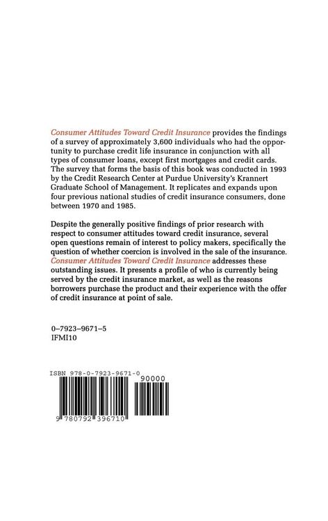 Produktbild: Consumer Attitudes Toward Credit Insurance