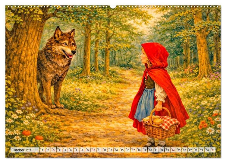 Produktbild: Mein gro&szlig;er M&auml;rchenkalender (hochwertiger Premium Wandkalender 2027 DIN A2 quer), Kunstdruck in Hochglanz