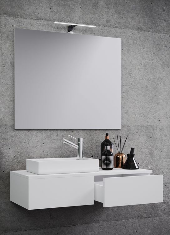 Produktbild: 3-tlg G&auml;ste WC Waschplatz Waschtisch Gudas Spiegel