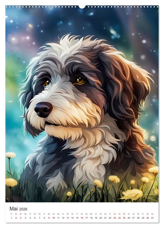Produktbild: Der Aussiedoodle - Lebensfreude pur (Wandkalender 2026 DIN A2 hoch), CALVENDO Monatskalender
