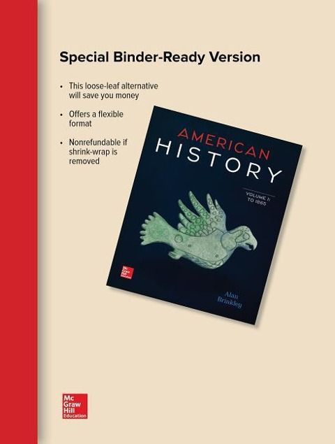 Produktbild: American History Volume 1 Loose Leaf Edition with Connect