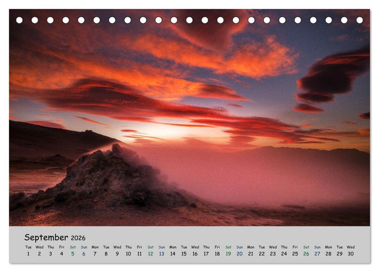 Produktbild: Natural scenery of Iceland (Desk Calendar 2026 DIN A5 landscape), CALVENDO 12 Month DeskCalendar