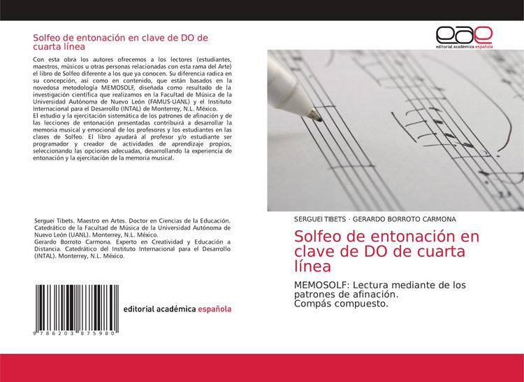 Produktbild: Solfeo de entonaci&oacute;n en clave de DO de cuarta l&iacute;nea