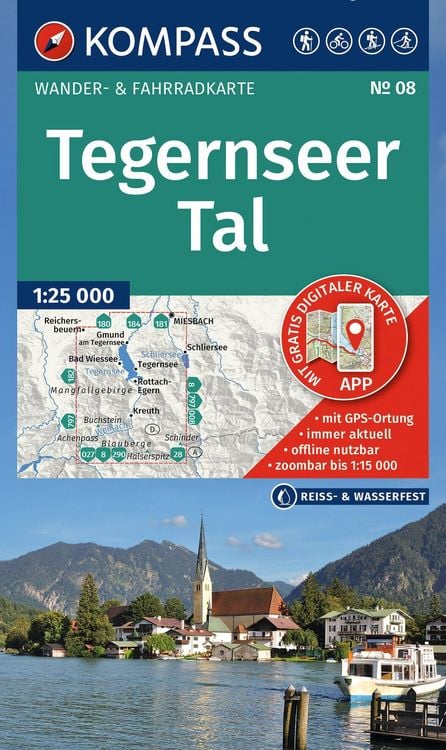 Produktbild: KOMPASS Wanderkarte 08 Tegernseer Tal 1:25.000