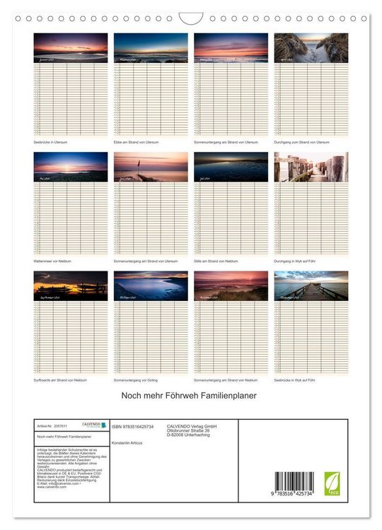 Produktbild: Noch mehr F&ouml;hrweh Familienplaner (Wandkalender 2026 DIN A3 hoch), CALVENDO Monatskalender