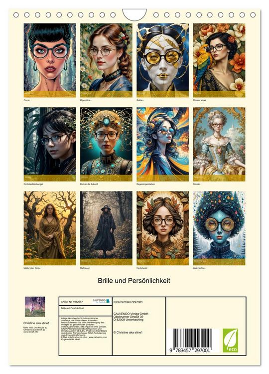 Produktbild: Brille und Pers&ouml;nlichkeit (Wandkalender 2026 DIN A4 hoch), CALVENDO Monatskalender