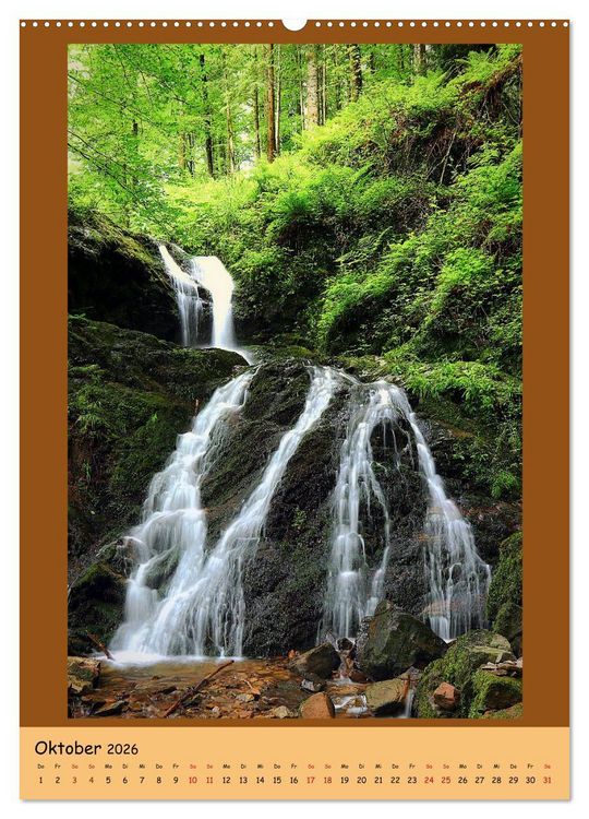 Produktbild: Schwarzwald Wasserf&auml;lle (hochwertiger Premium Wandkalender 2026 DIN A2 hoch), Kunstdruck in Hochglanz