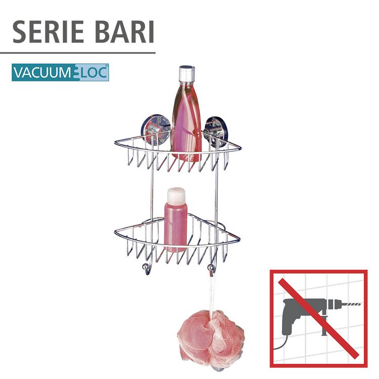 Produktbild: Vacuum-Loc&reg; Eckregal Mod. Bari 2 Etagen, Befestigen ohne bohren