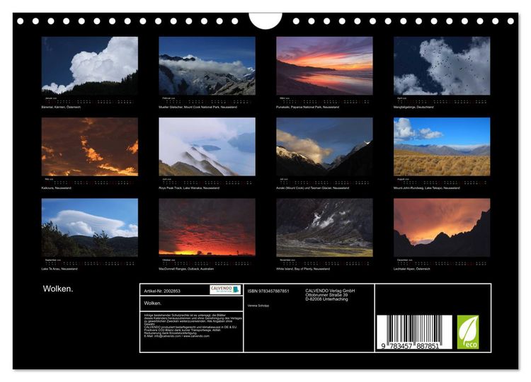 Produktbild: Wolken. (Wandkalender 2026 DIN A4 quer), CALVENDO Monatskalender