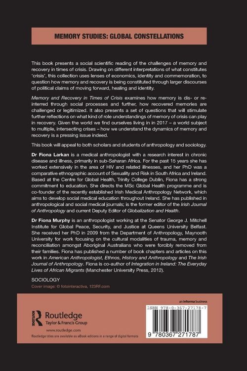 Produktbild: Memory and Recovery in Times of Crisis