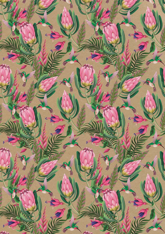 Produktbild: Geschenkpapier "Exotische Blumen